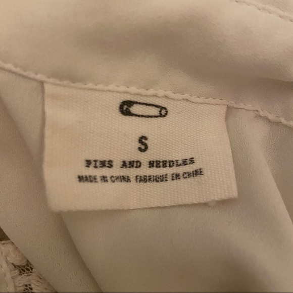 Pins and Needles-White Sheer Button Down Top - Picture 4 of 4